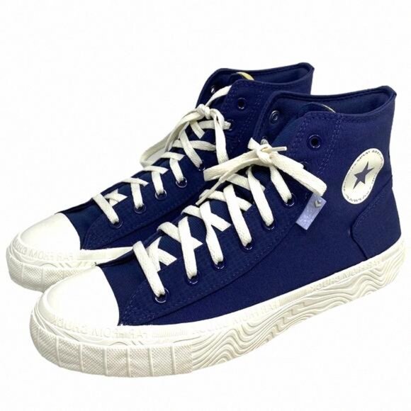 Converse Chuck Taylor High Canvas Navy White Sneakers A04529C Custom Men's Skate - Picture 2 of 10